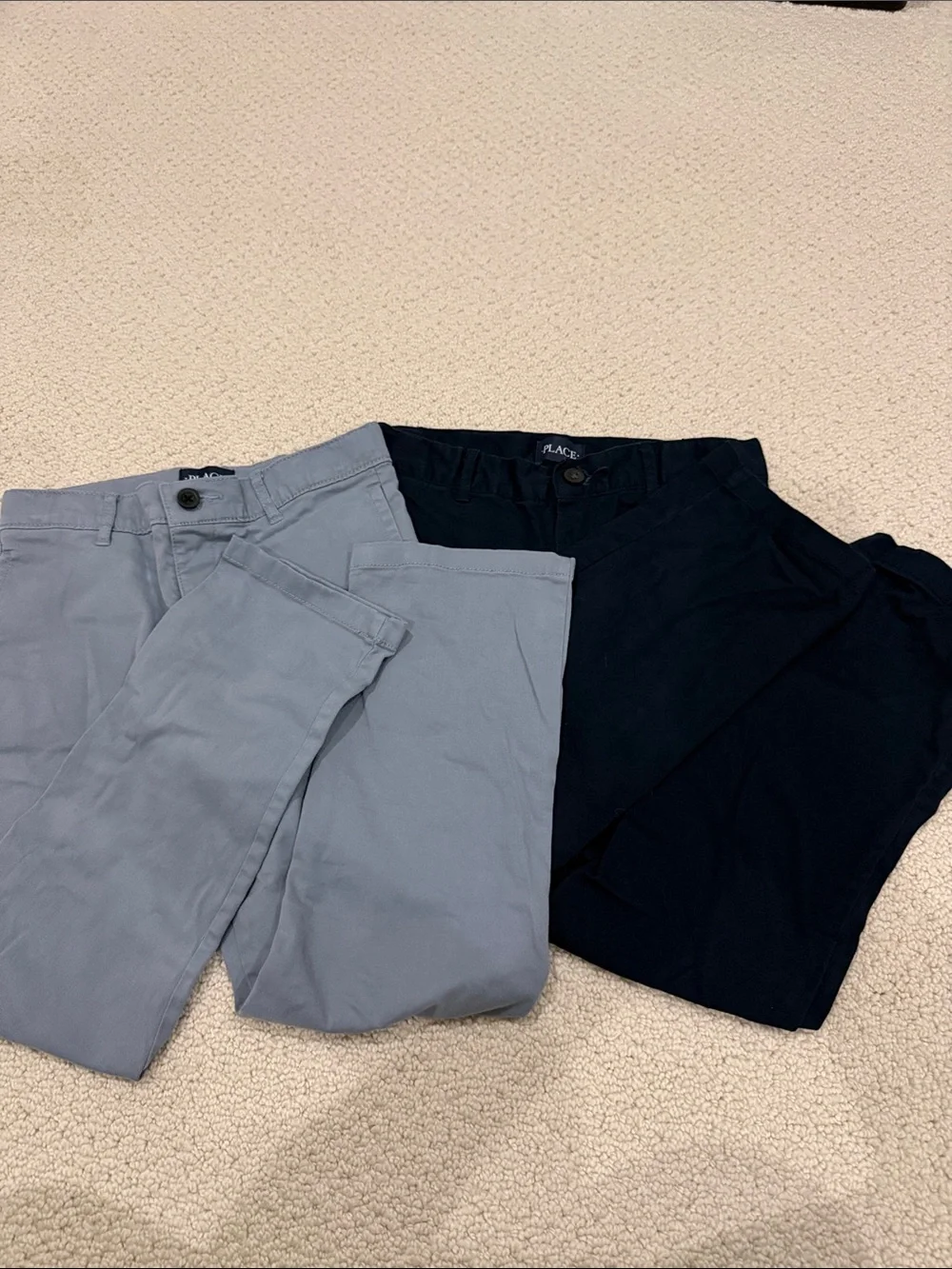 Bundle of 2: Boy’s Stretch Chino Pants - Light Gray & Navy
